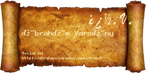 Ábrahám Varsány névjegykártya